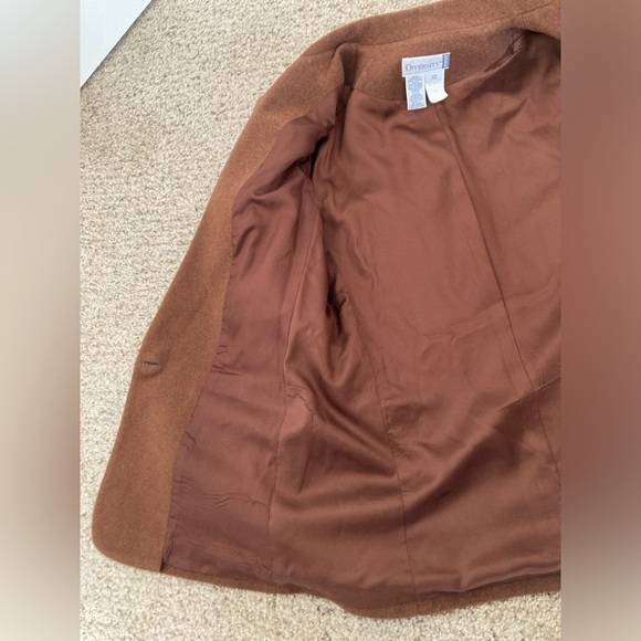 Vintage Brown Wool Blend Blazer Shoulder Pads Women's Size 10 PETITE Diversity - Picture 11 of 14